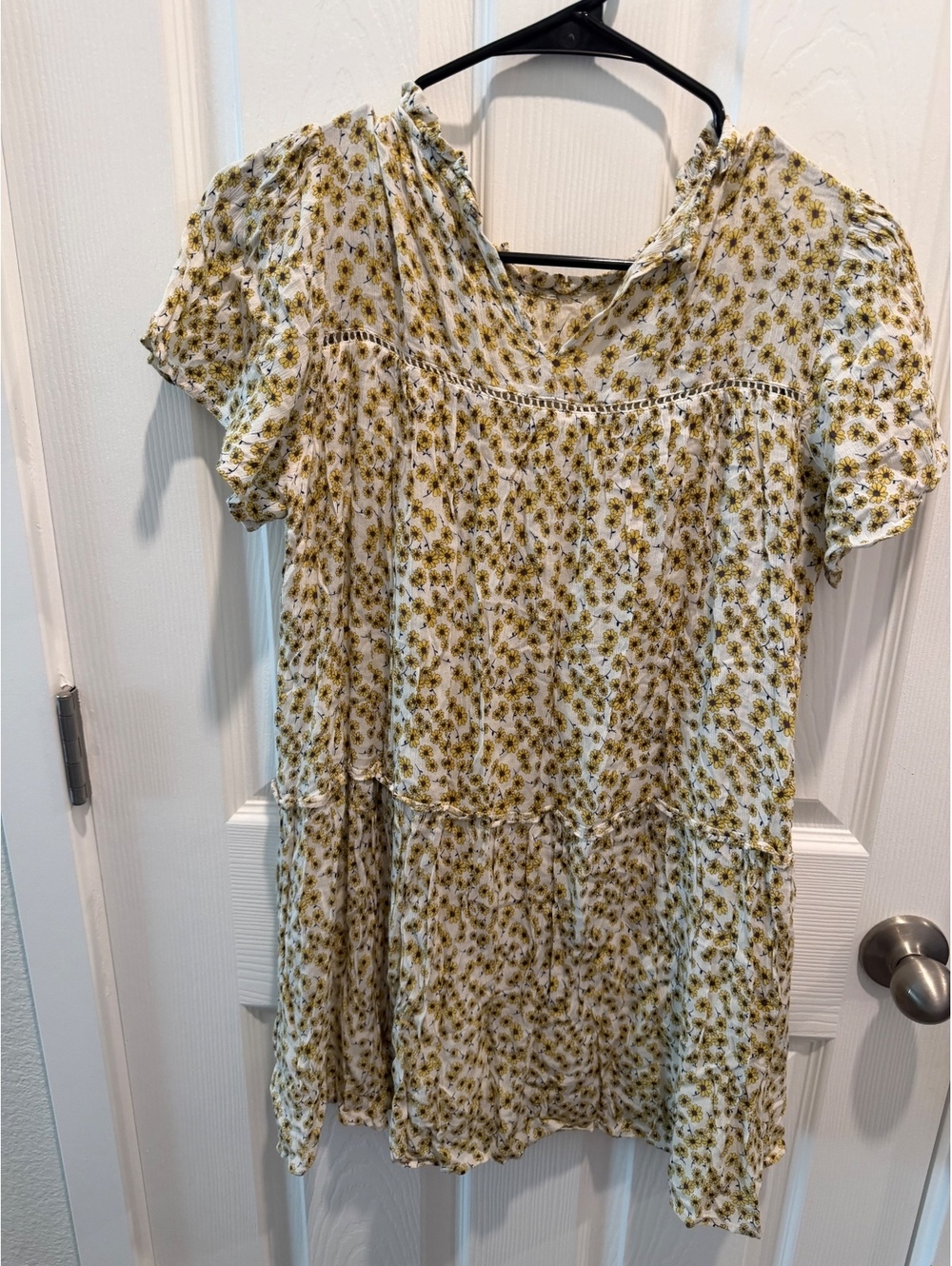 Lost + Wander white floral short sleeve dress